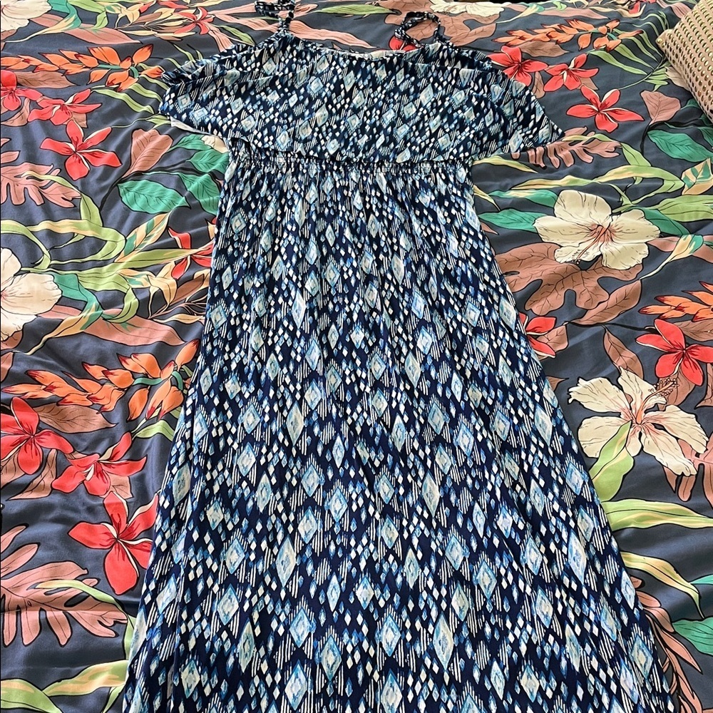 Printed spaghetti strap maxi dress new
